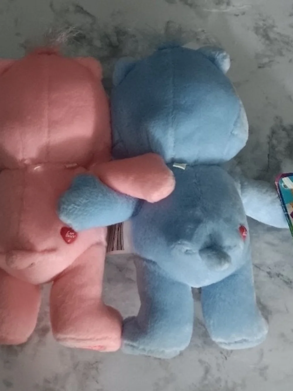 Vintage 2002 Care Bears Cuddle Pair – Cheer Bear & Grumpy Bear – Tagged